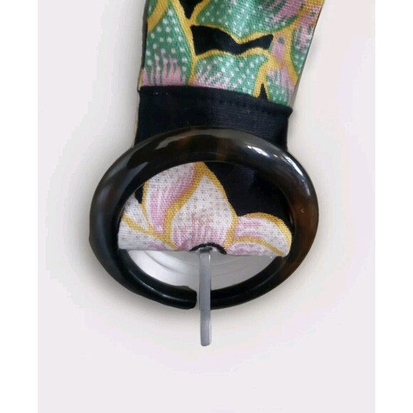 Who What Wear Linen Dress Womens Medium Black Pink Floral Square Neck NWT - Picture 4 of 8